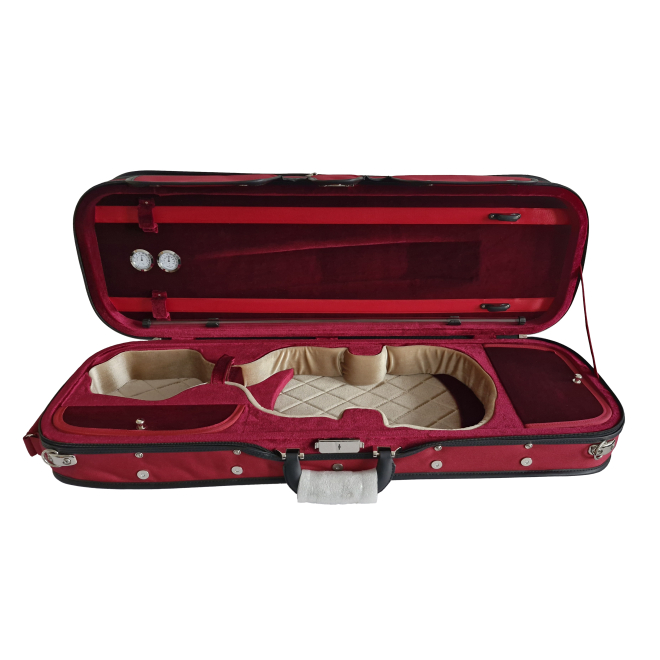 Violine Etui, gute Qualtität, Auswahl: Interior rot/beige / Hülle rot
