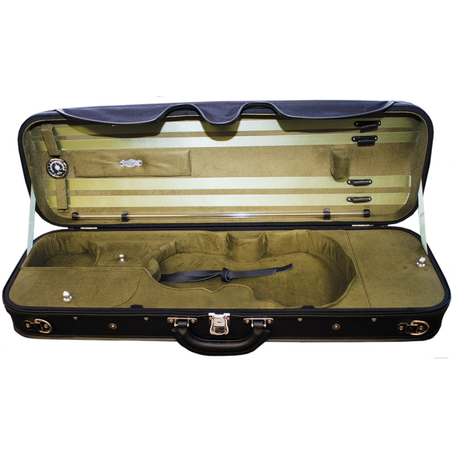 Negri Violine Etui "Milano", Farbe: schwarz / khaki-olivgrün
