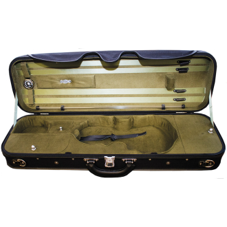 Negri Violine Etui "Milano", Farbe: schwarz / khaki-olivgrün