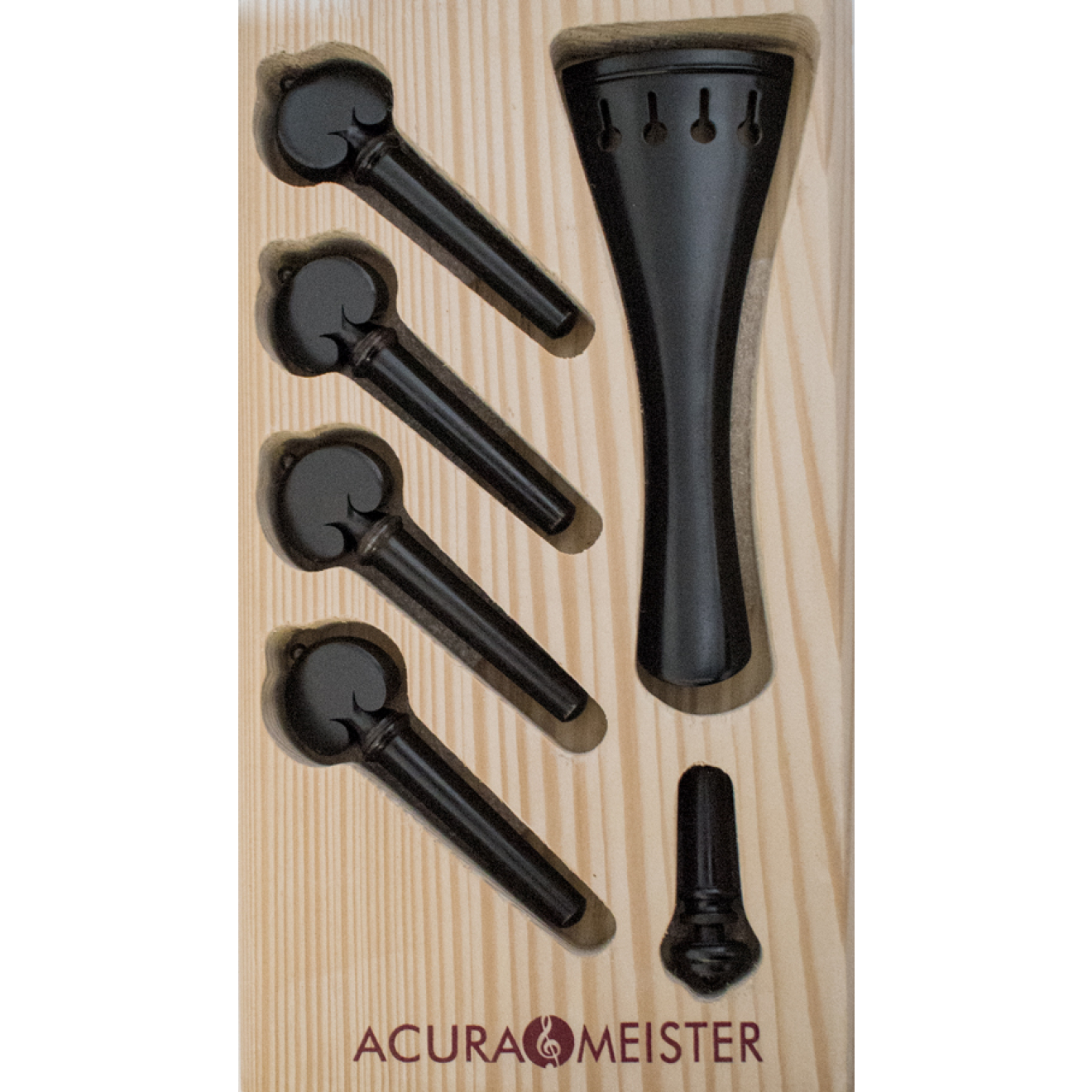 Acurameister Satz 6 tlg. Viola, Ebenholz, Knopf und Kragen Horn