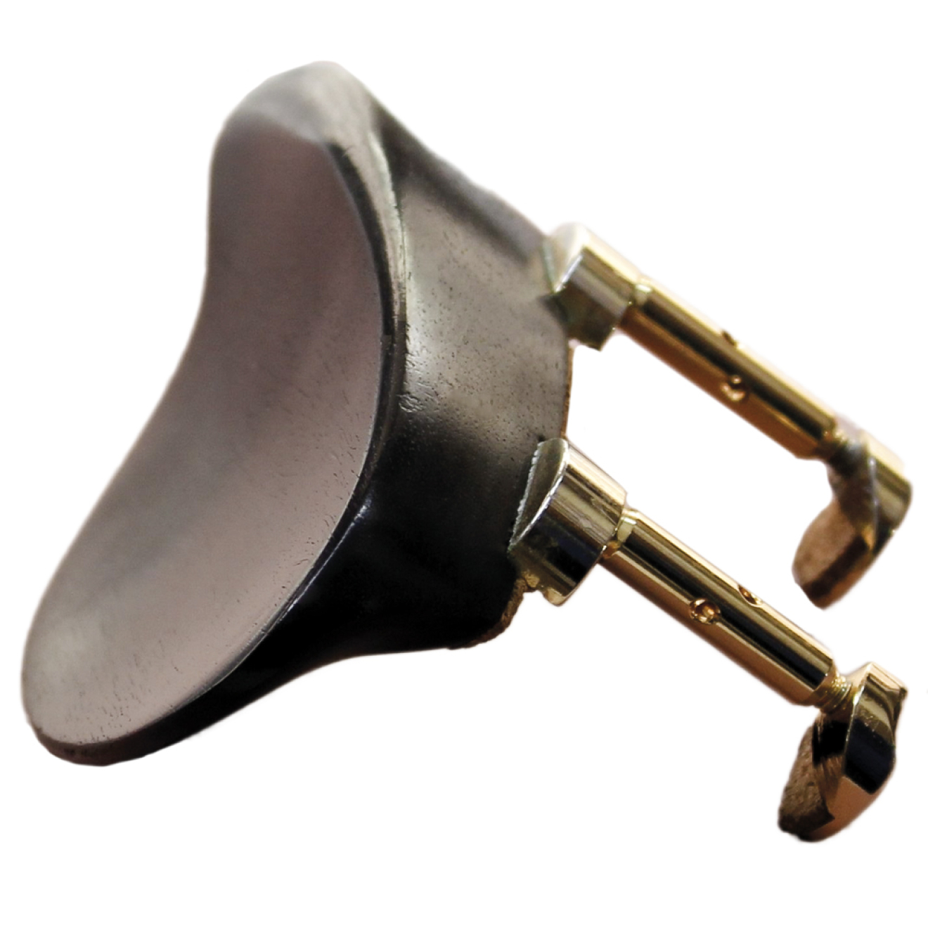 Petz Kinnhalter Violine, Model Strobel, Ebenholz, goldfarbene Hillschrauben