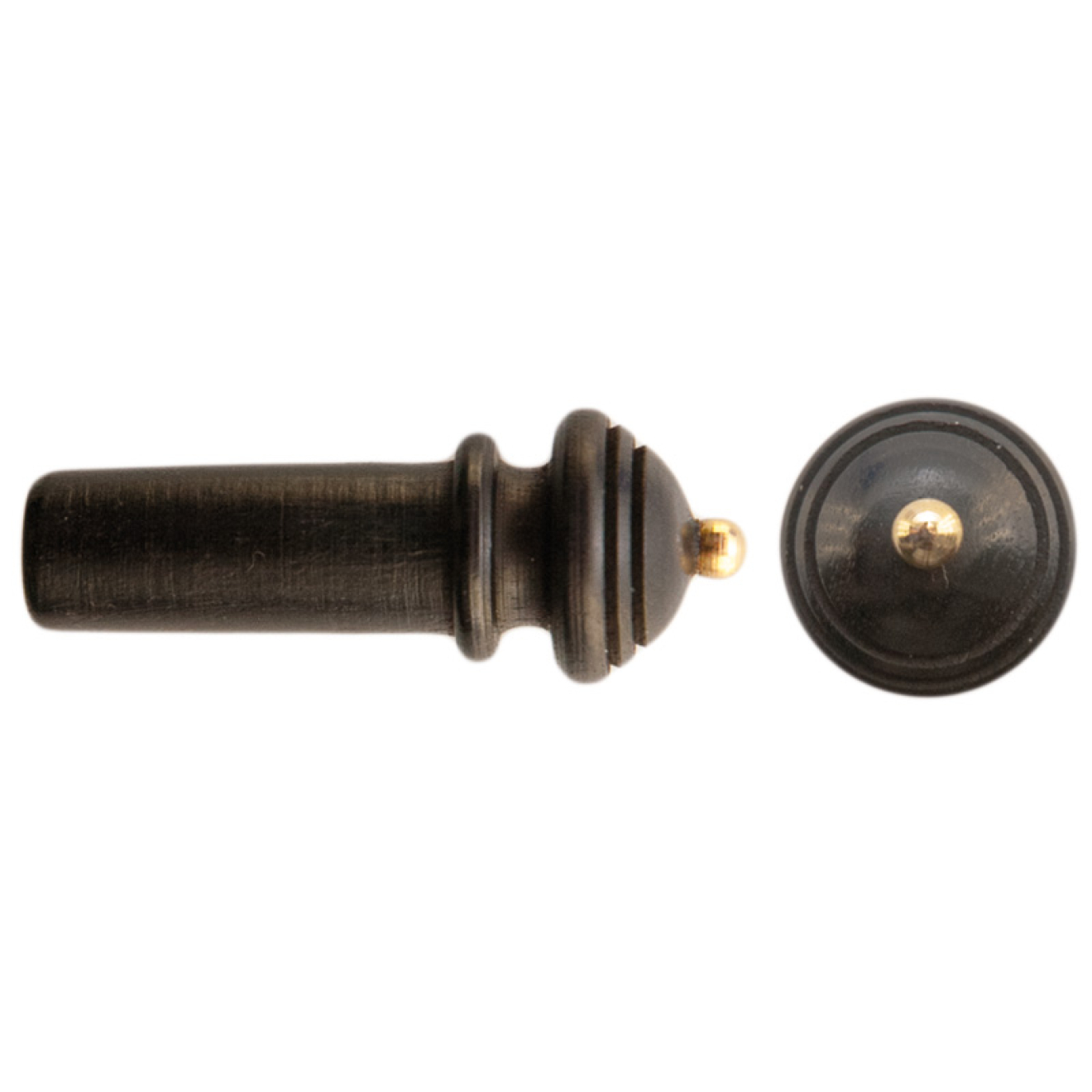 Petz Violine Endknopf, Ebenholz, mittel, Goldknopf
