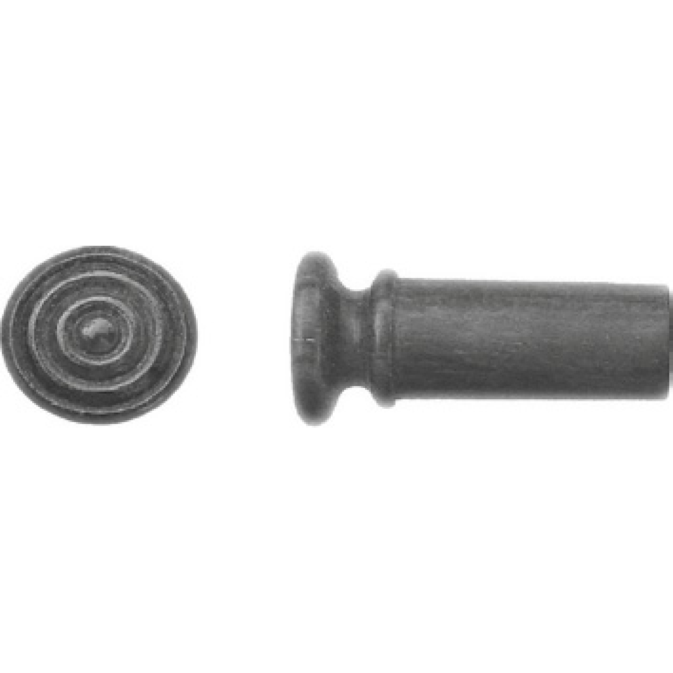 Tempel Violine Endknopf, Ebenholz, mit feinen Rillen
