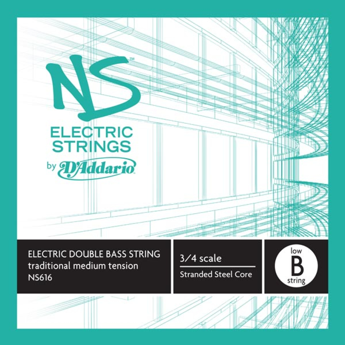 D`Addario NS E-Bass traditionell, B 3/4