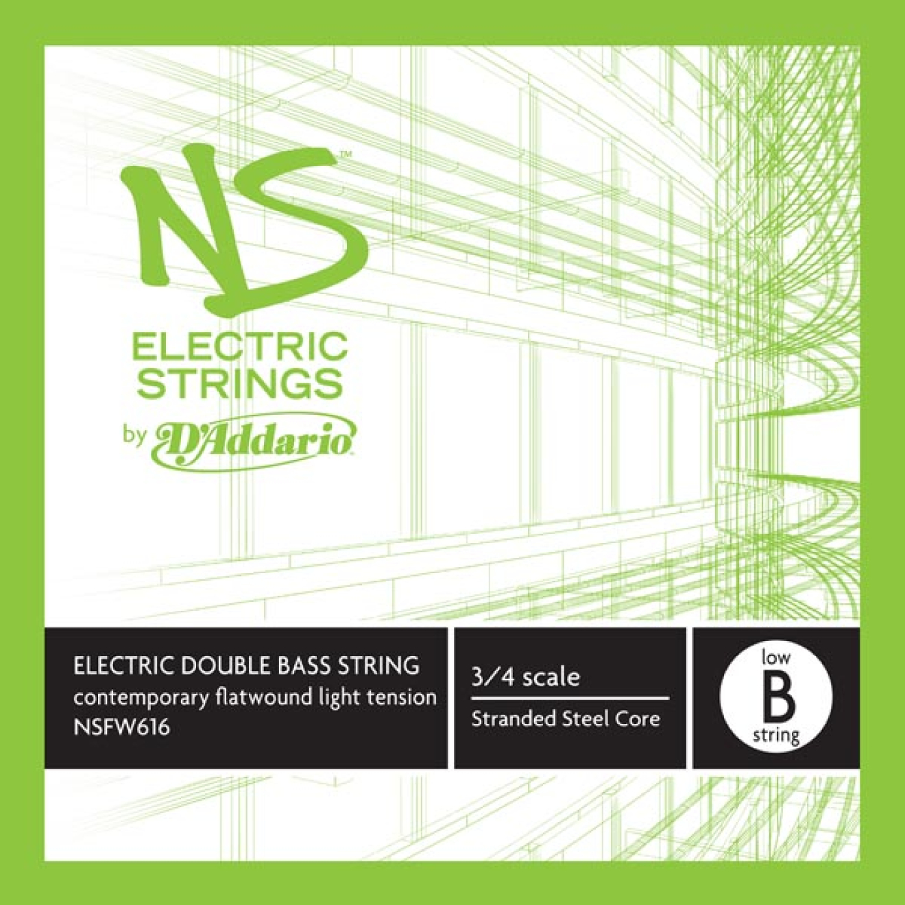 D`Addario NS Electro zeitgenössischer Bass B 3/4