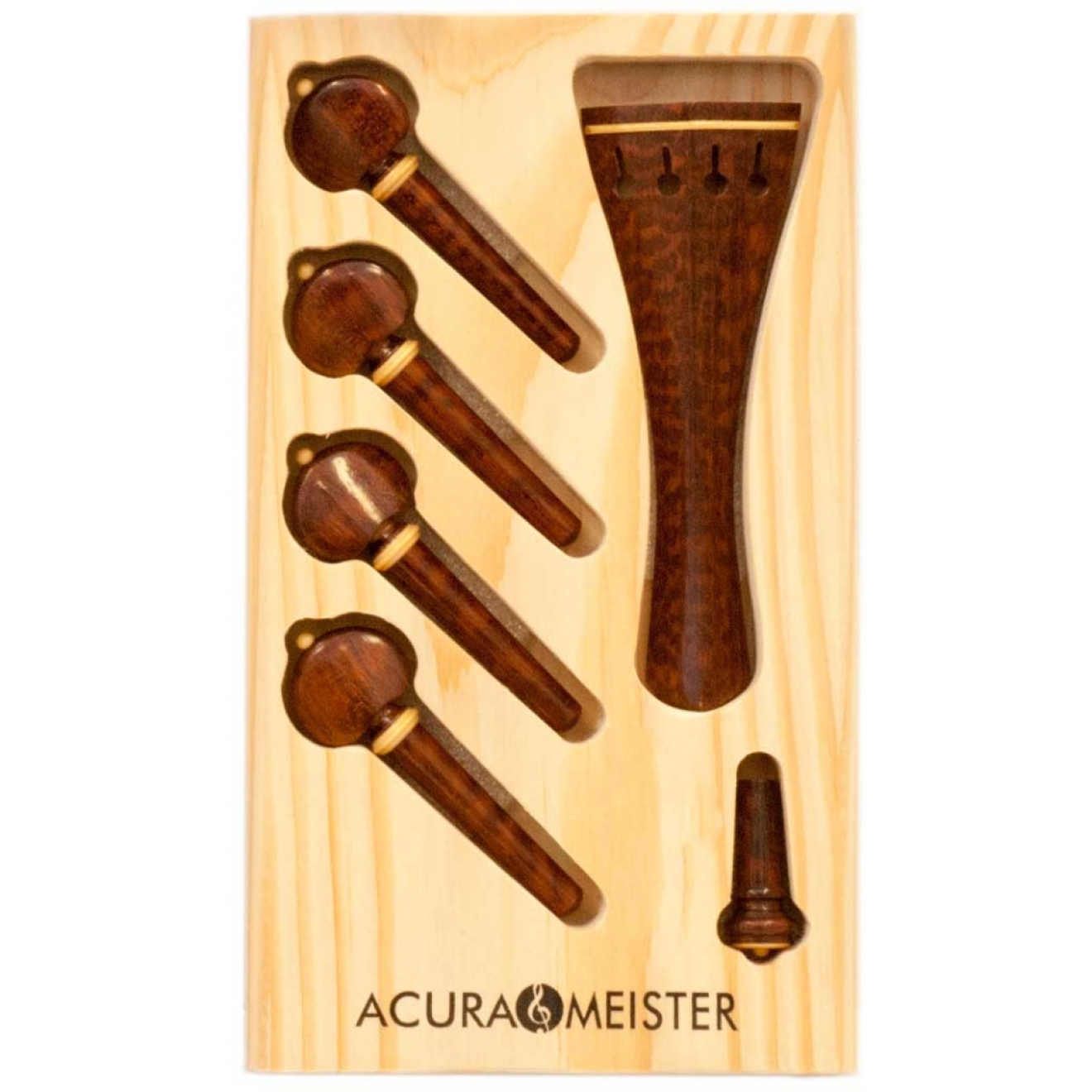 Acurameister Satz 6 tlg. Violine, Schlangenholz, Knopf und Kragen Buchsbaum