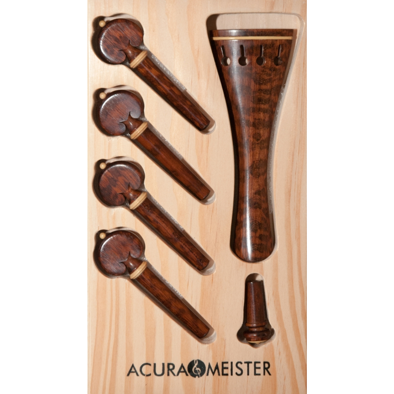 Acurameister Set 6 pcs. violin, snakewood, pin and collar boxwood