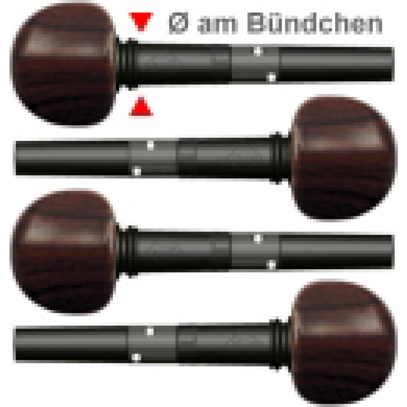 Wittner Feinstimmwirbel Violine, 4 Stück - palisanderfärbig