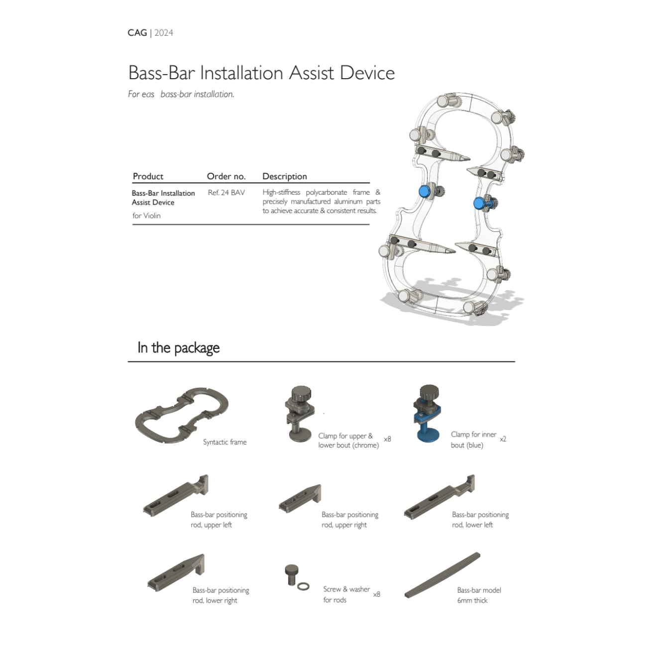 Bass-Bar Installation Assist Device for violin