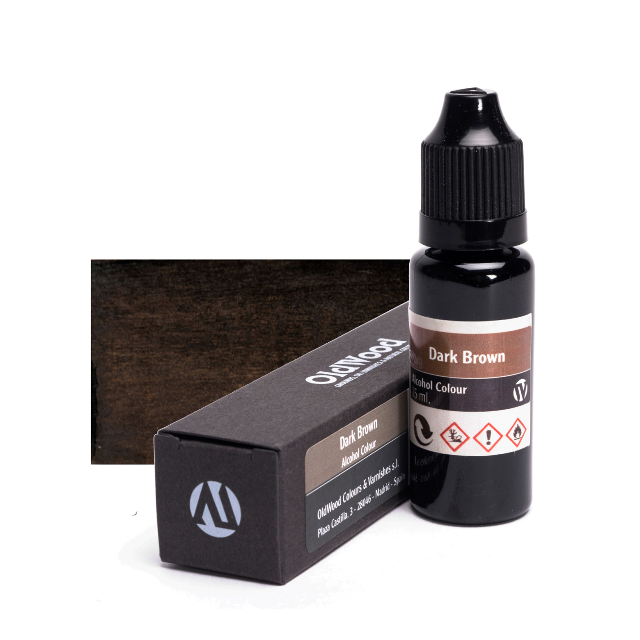 Old Wood Liquid alcohol color Dark Brown - 15ml