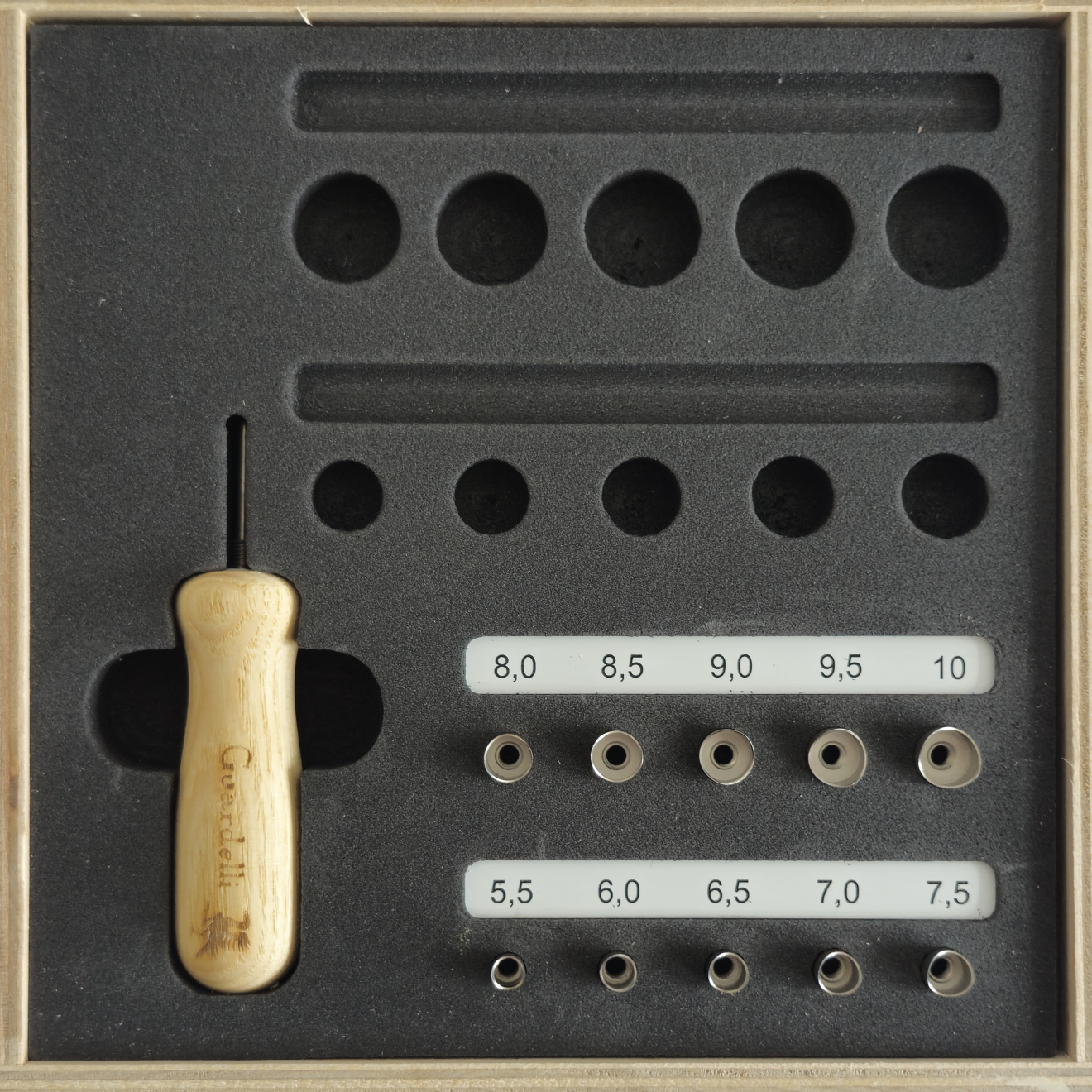 Guardelli F-hole drill set violin/viola, 10-piece
