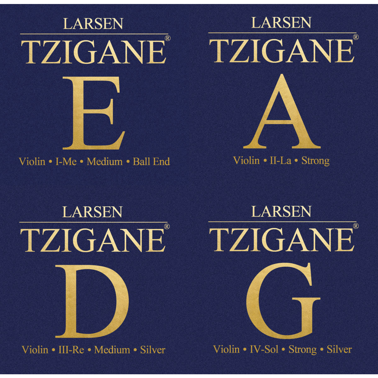 Larsen Tzigane violin SET, E ball end