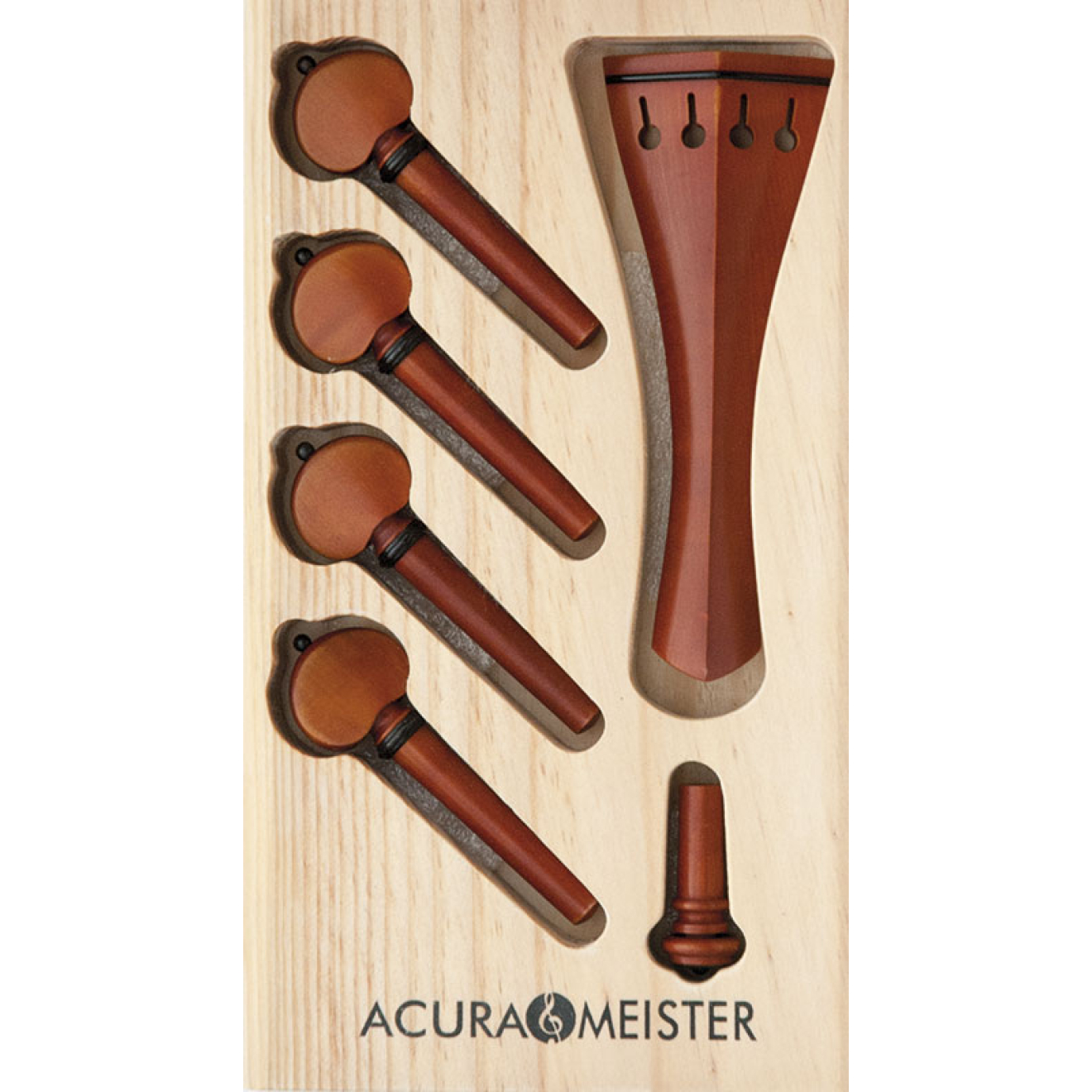 Acurameister Set 6 pcs. violin, boxwood, pin and collar horn