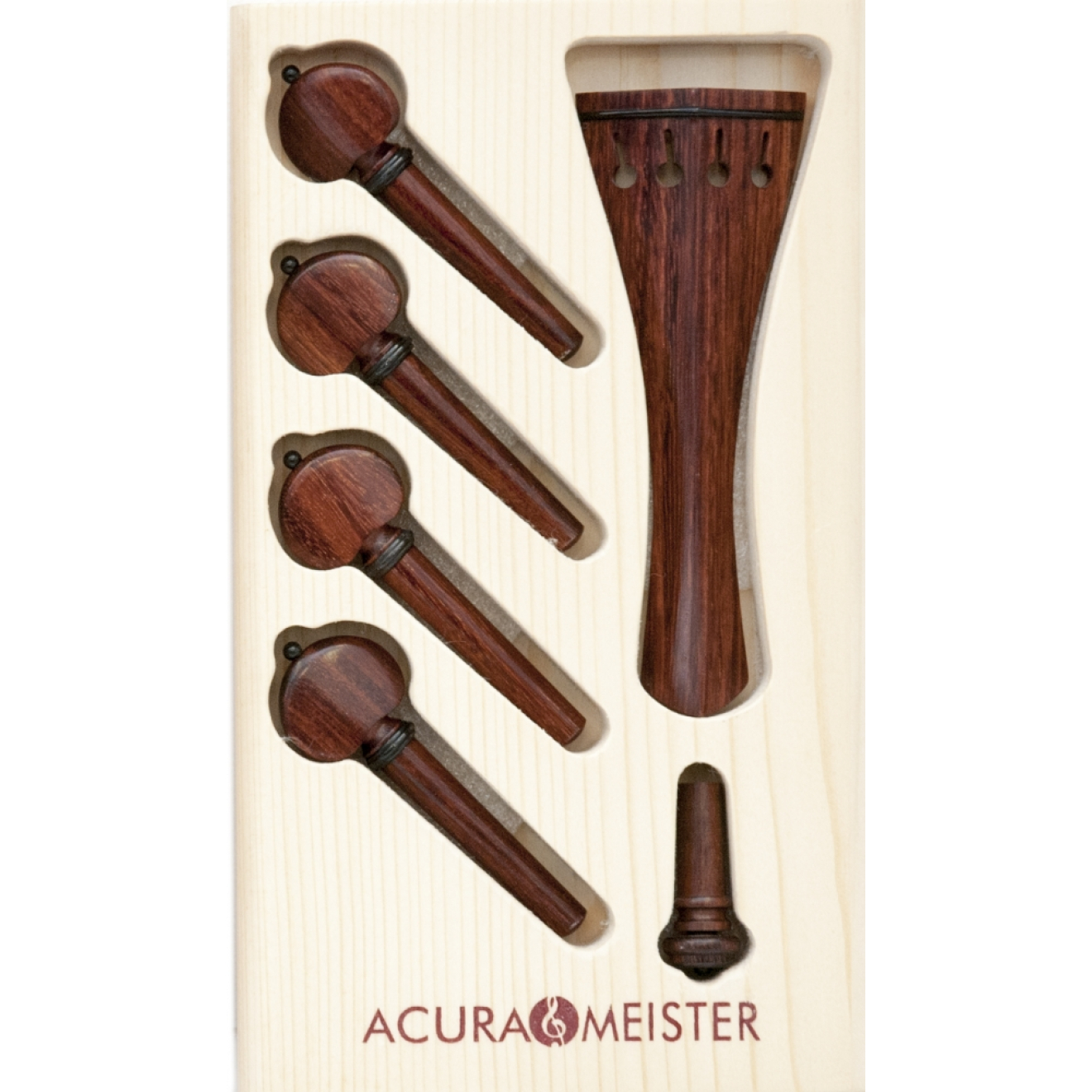 Acurameister Set 7 pcs. violin, tamarind, pin and collar horn with Guarneri chin rest