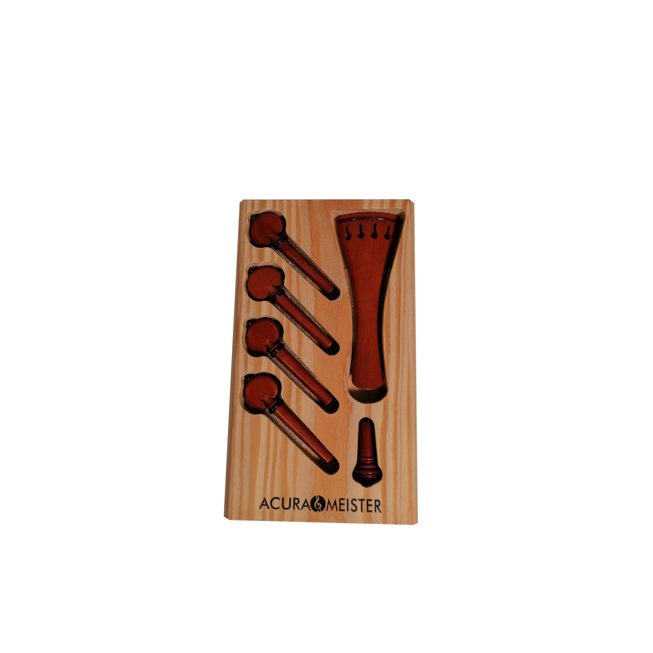Acurameister Satz 6 tlg. Violine, eurpäisch.Buchsbaum, Knopf und Kragen Tamarind