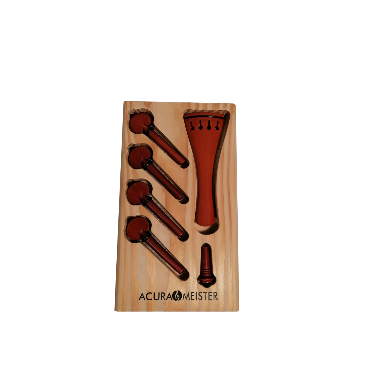 Acurameister Satz 6 tlg. Violine, Buchsbaum, Knopf und Kragen Ebenholz