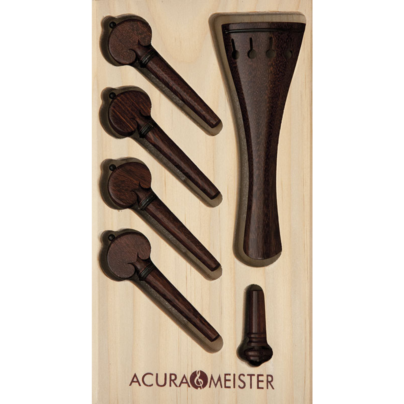 Acurameister Satz 6 tlg. Violine, Tamarind, Knopf und Kragen Horn