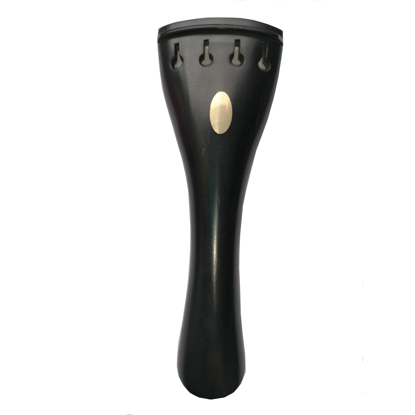 Petz tailpiece violin, ebony, black ring, gold oval inlay