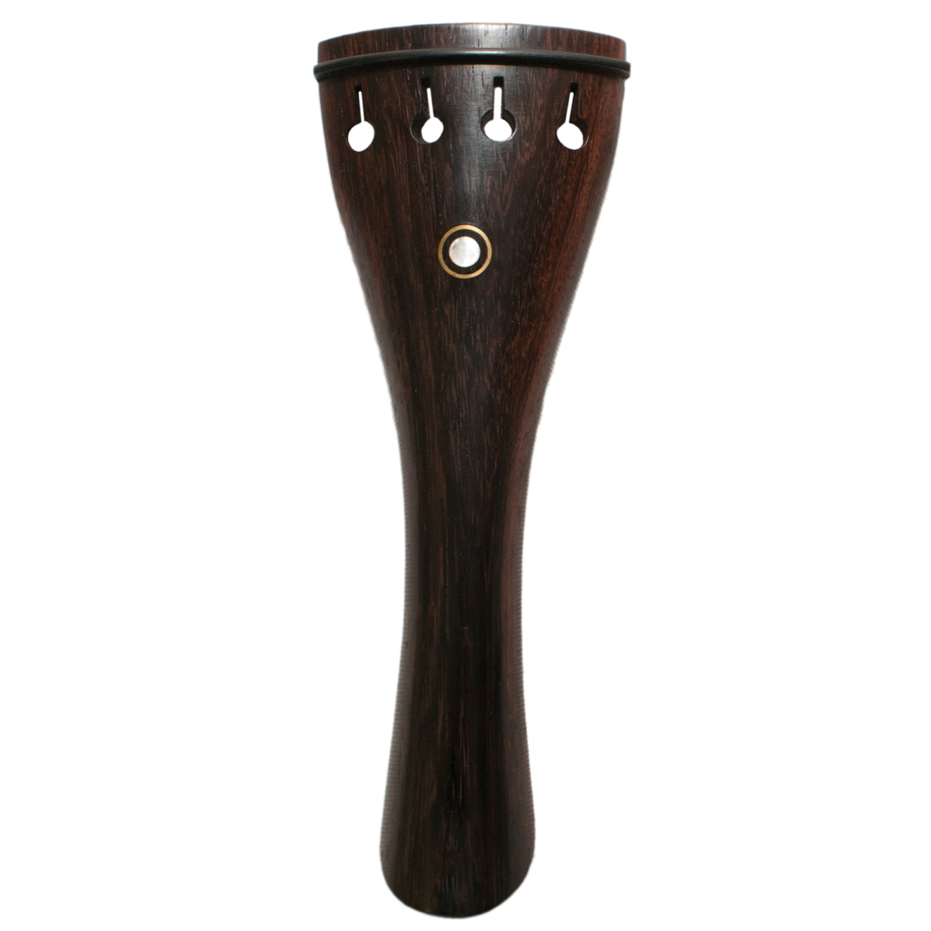 Petz Saitenhalter Violine, rund, Palisander, schwarzes Reifchen, Pariser Auge