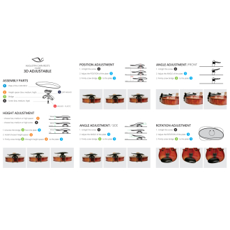 Viva la Musica Augustin 3D Kinnhalter Violine 4/4 - 3/4